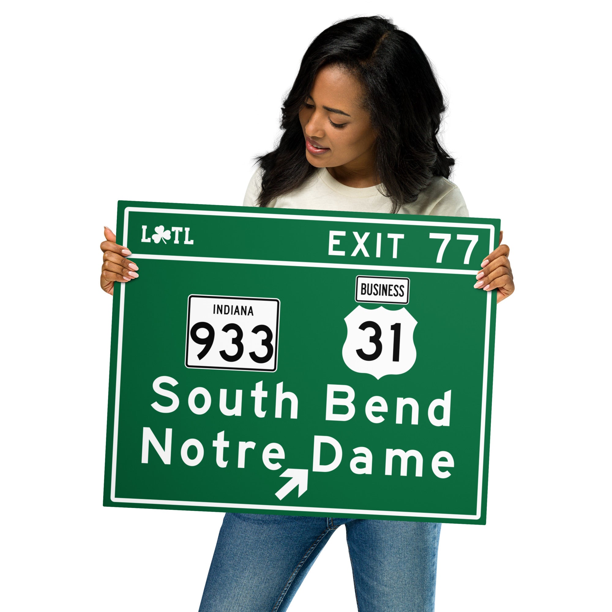 Exit 77 Metal Sign South Bend Notre Dame