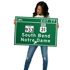 Exit 77 Metal Sign South Bend Notre Dame