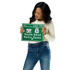 Exit 77 Metal Sign South Bend Notre Dame